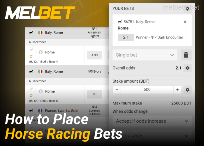 Horse Racing Betting Instructions at Melbet
