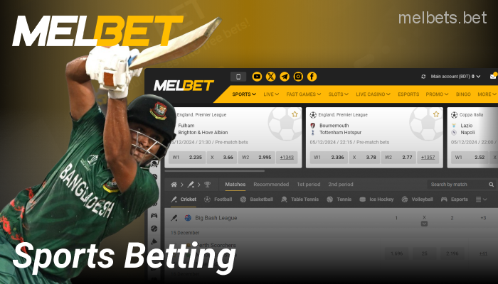 Place your sports bets at Melbet Bangladesh bookmaker