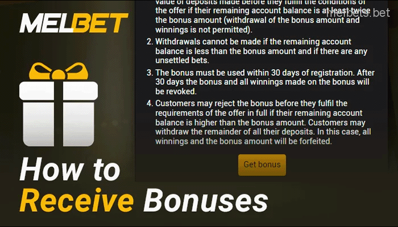 How to activate bonus in Melbet bookmaker