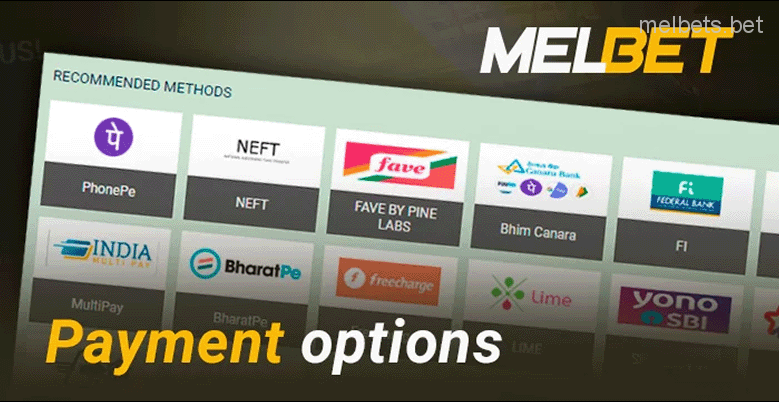 Current payment methods at Melbet BD Casino
