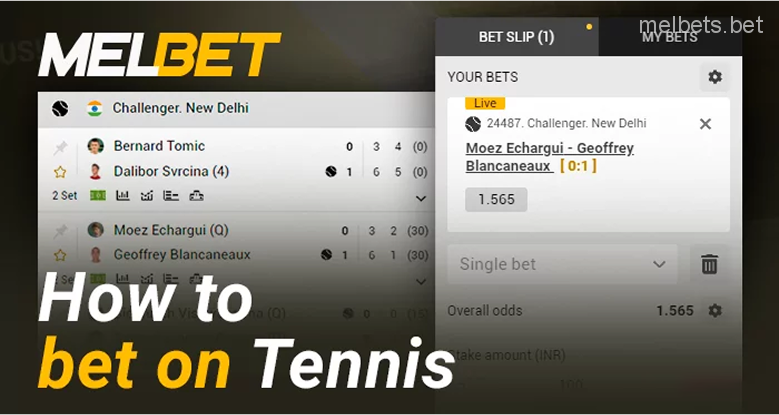 Instructions for betting on tennis at Melbet